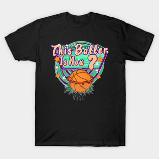 This Baller Is Now 7Nd Birthday Retro Basketball 7 Year Old T-Shirt